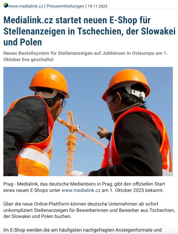 Neues Bestellsystem für Stellenanzeigen auf Jobbörsen in Osteuropa am 1. Oktober live geschaltet